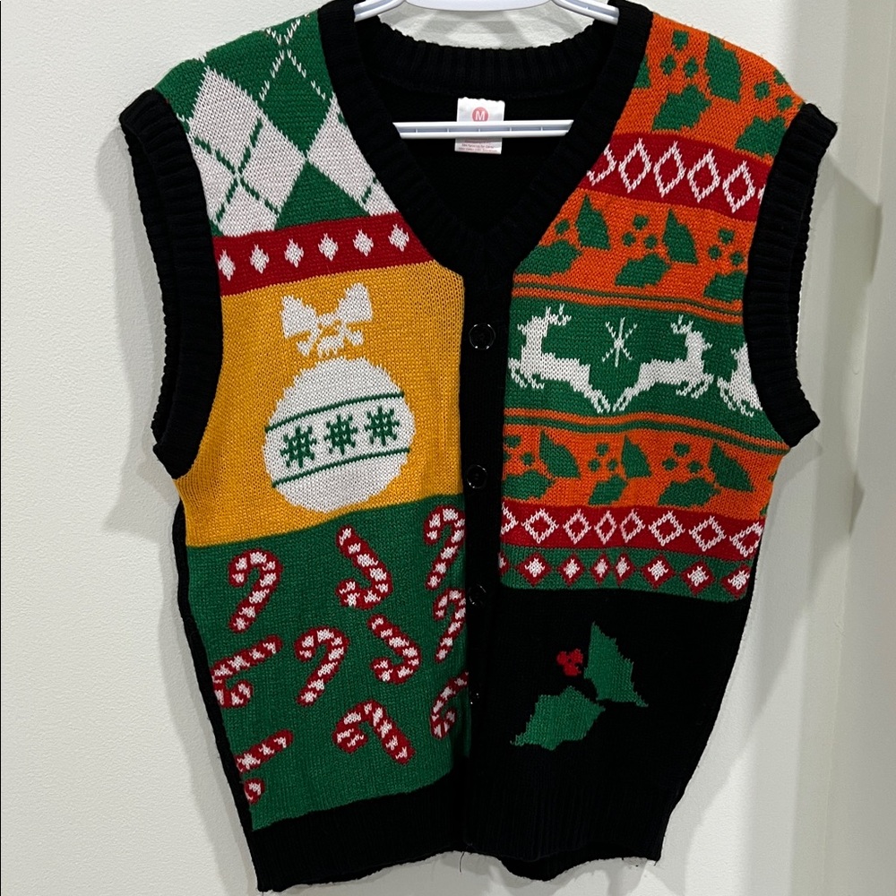Festive Multicolor Knit Vest